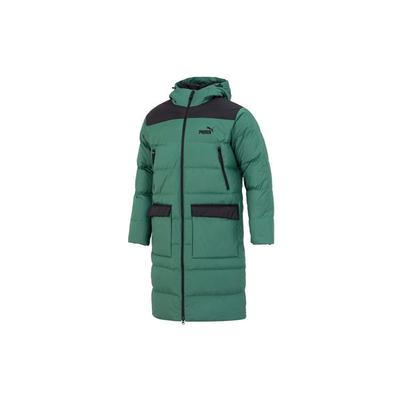 Stampa Logo Sportivo Casual Caldo Antivento Cappuccio Aderente Manica Lunga Piumino Uomo Capispalla Verde 849985-25