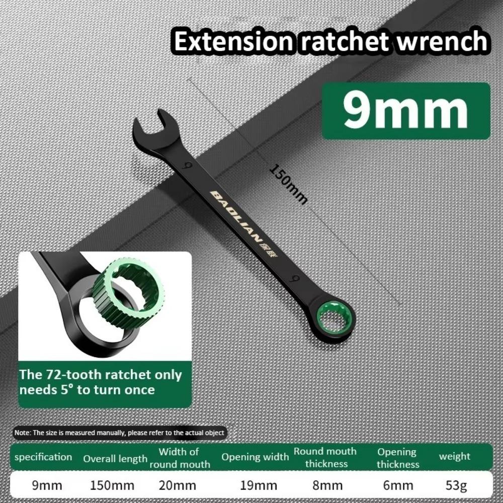 Portable 6-19MM Combination Wrench Open-end Dual-purpose Ratchet Spanner Manual Spanners Car Repair Tool