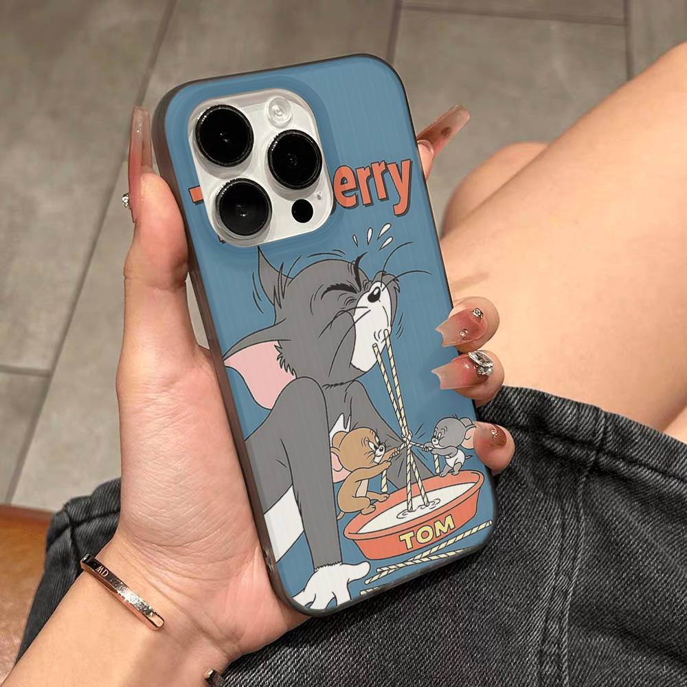 Cartoon T-Toms And J-Jerrys For IPhone 17 16 15 14 13 12 11 Pro Max Plus Pro Clear Phone Cover Non-Slip Shell