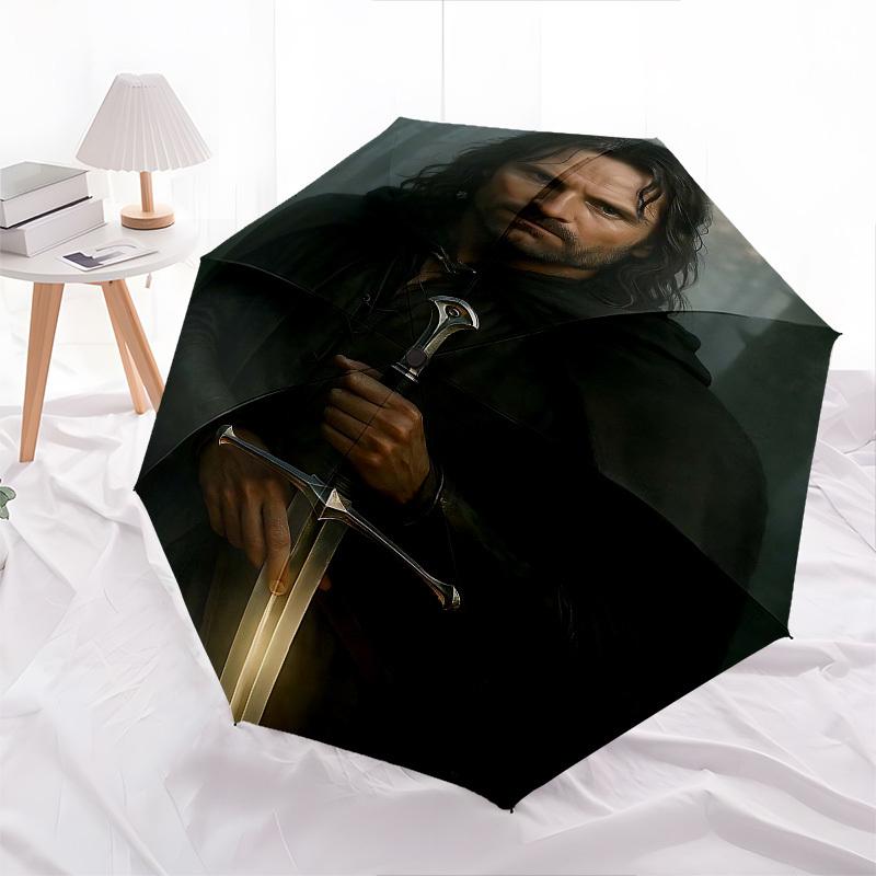 1pc Sword Knight Automatic Folding Umbrella - Compact 8-Rib Design, Durable Plastic & Iron1172L