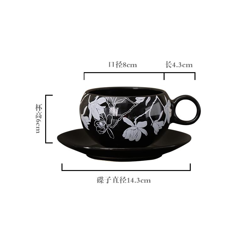 Vintage Floral Pattern Ceramic Mug Dish Set Afternoon Tea Coffee Cup Milk Cup Juice Cup Home Breakfast Cups Tea Cups Water Cups