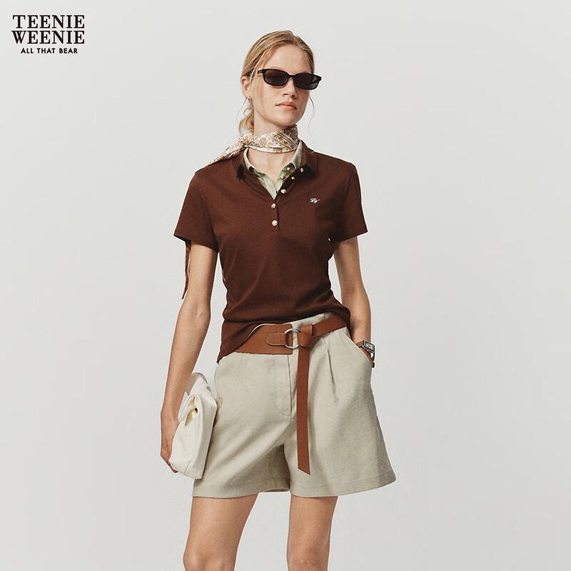Teenie Weenie Women's Bear Letter Polo Shirt