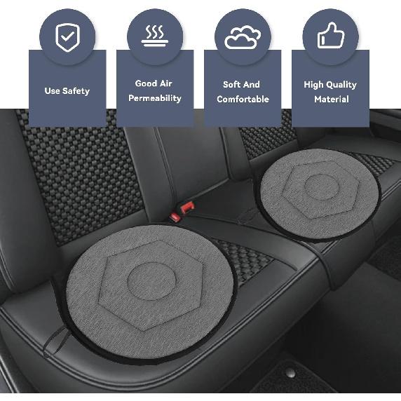 

Rotating Round Seat Cushion, 360 Degrees Chair Assist for Elderly Portable Rotating Seats Cushion for Car, Twisting Disc (Grey)