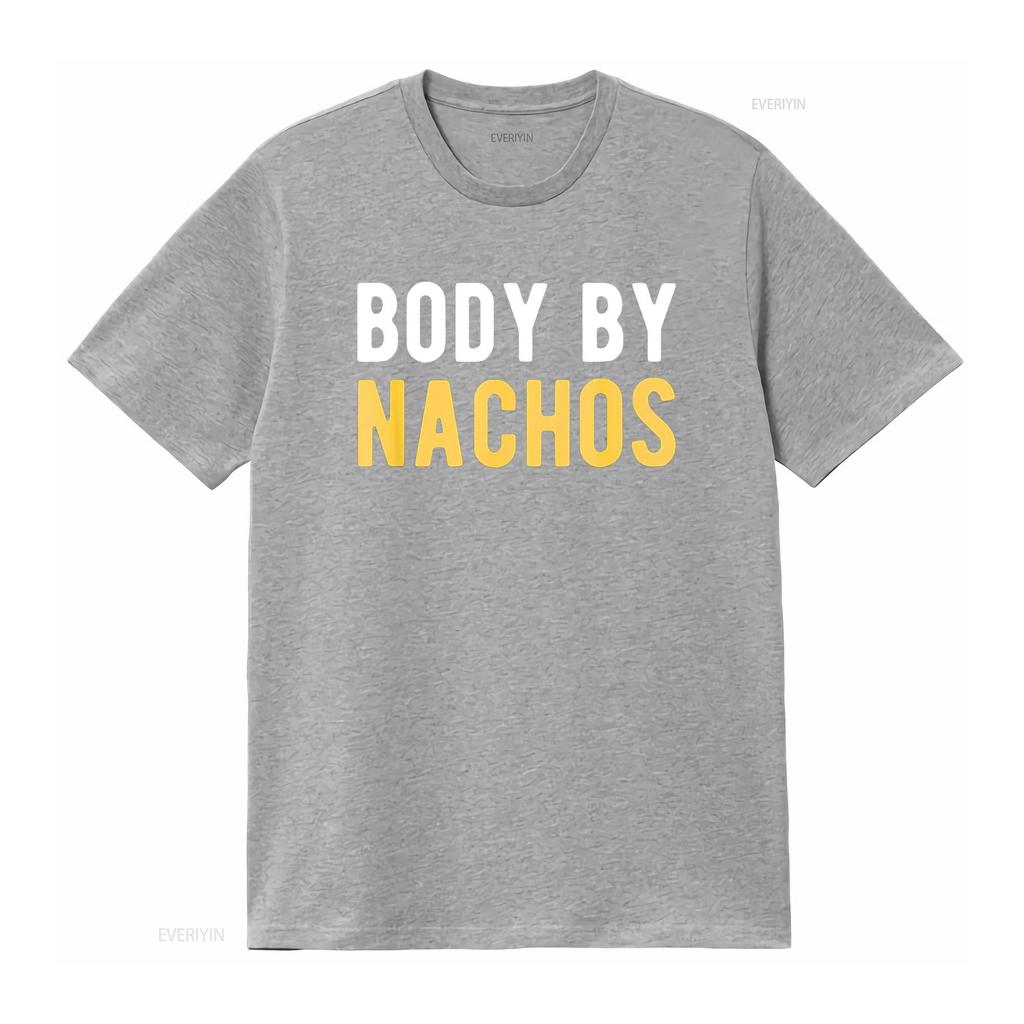Body By Nachos Funny Mexican Food Diet T Shirt vintage Washed Breathable Stretched Versatile Casual graphic Stylish