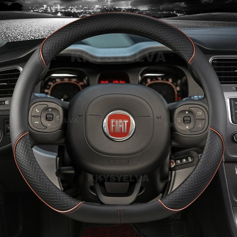 Auto-Lenkradbezug Mikrofaserleder für Fiat Panda 2013 2015 2017 2019 2020 2021 2022 Auto Zubehör