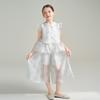 Montagut Girls' Ink Wash Floral Embroidery Sleeveless Two-Piece Set