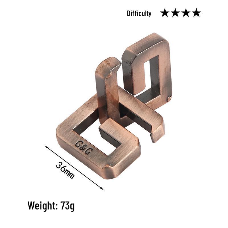 Intelligence Puzzle Zinc Alloy Disentanglement Rings - Unlock Nine Linked Rings Kongming Luban Lock Educational Toy