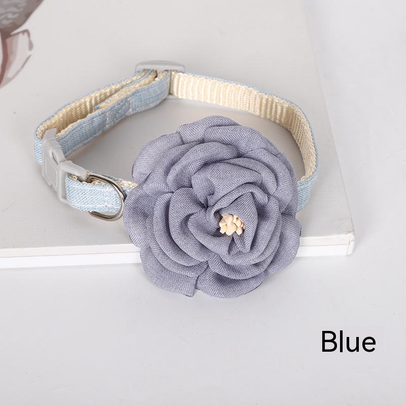 Pet Collars New Pet Camellia Flower Cat Collars Cute Princess's Birthday Adjustable Pet Dressing Tool Pet Accessories Supplies