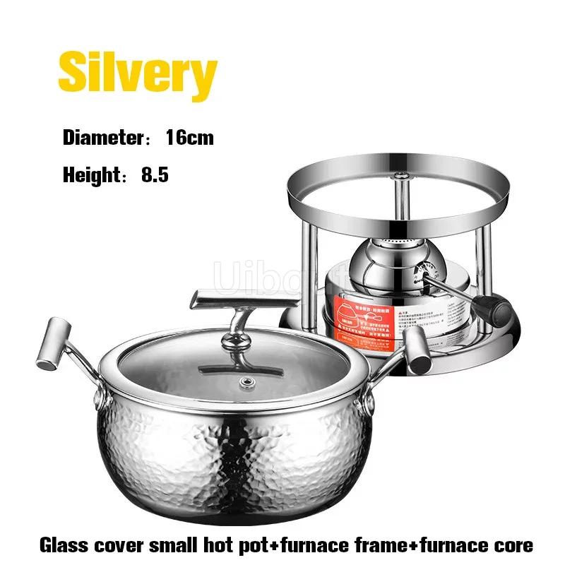 Commercial Inflatable Hotpot Special Pot for Induction Cooker Olla Thickened 304 Stainless Steel Single Person Small Hot Pot