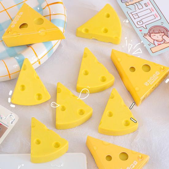 Cheese Shape Eraser Cute PVC Erasers for Kids Students Fun Classroom Prize School Supply for Kindergarten Party Favors