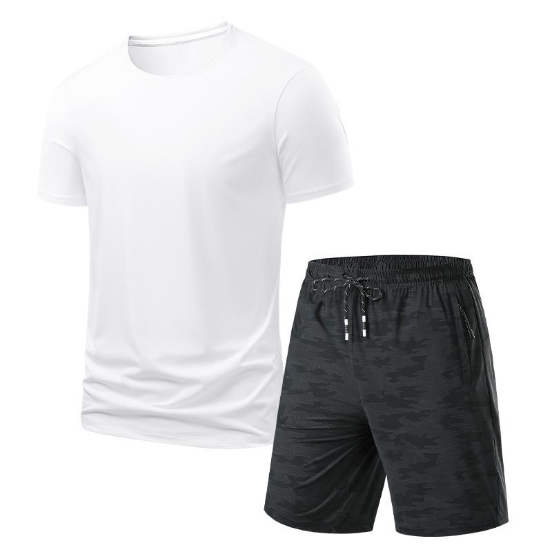 Breathable Sports Set: Men’s T-Shirt and Shorts, Casual Two-Piece Suit, Lightweight, Breathable, Quick-Drying