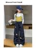 Girls' 2025 Autumn Cargo Wide-Leg Pants: Casual Street Style