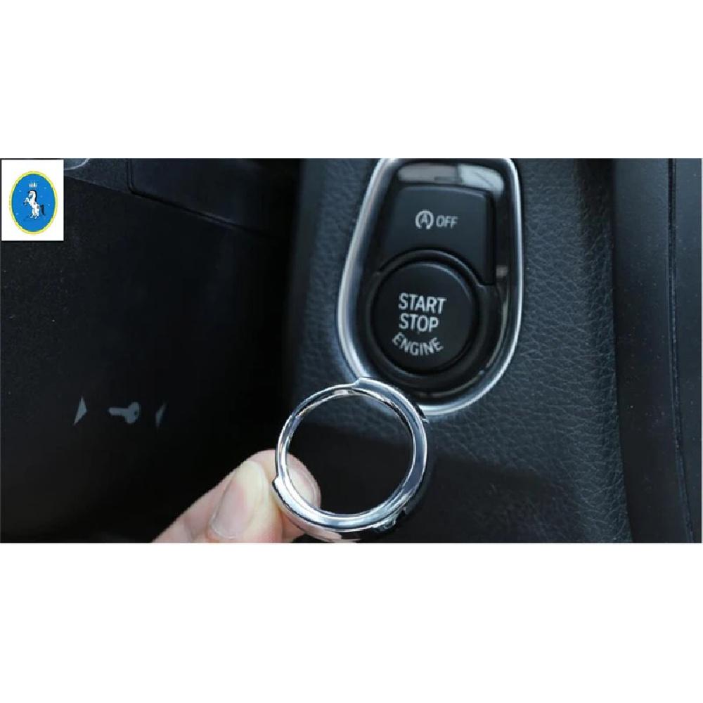 ABS Auto Motor Start Stop Druckknopf Schlüsselloses Loch Schalter Dekorationsring Innenzubehör Abdeckung Zierleiste Für BMW X1 F48 2016 -