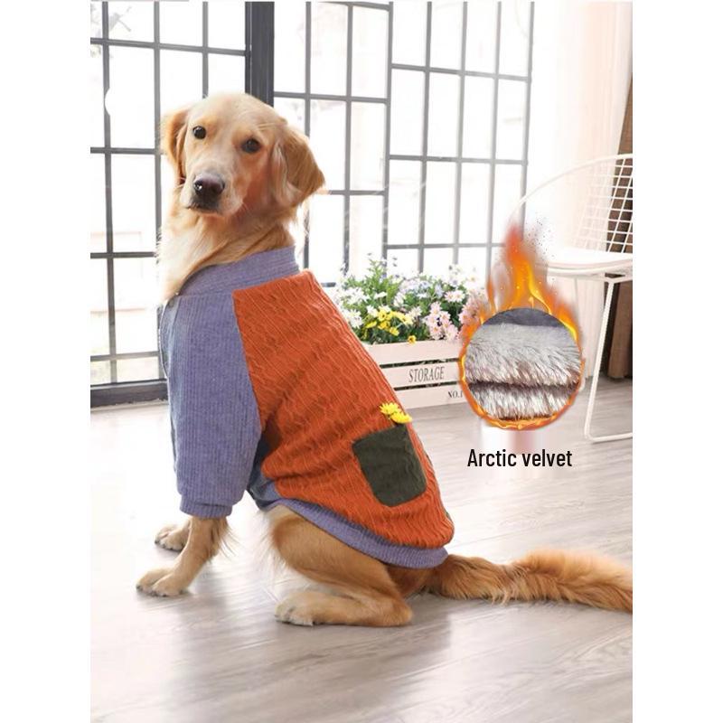 Pogrubiony zimowy sweter dla psów średnich/dużych: Golden Retriever, Labrador, Husky