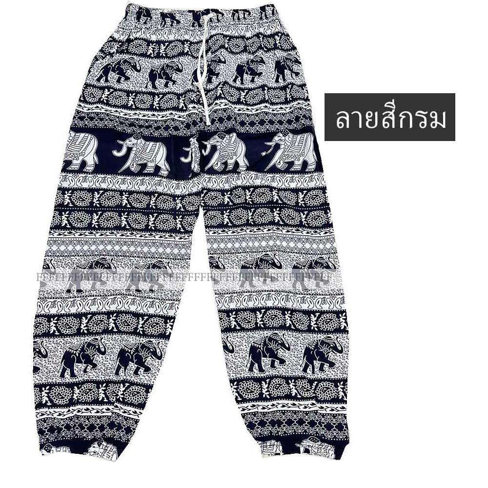 Elephant Pants Long Adjustable Elastic High Waistband Strap Jumper  Unisex Man Women Print Thailand Casual Streetwear Beach Bohemian Retro Vintage