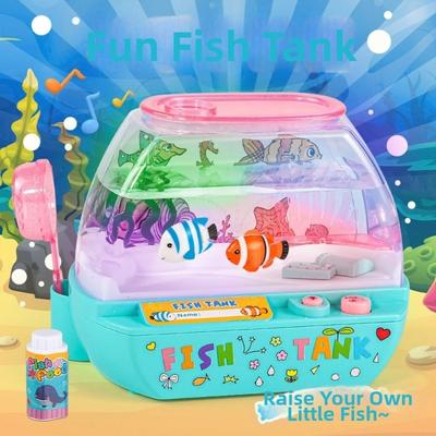 Kreatives künstliches Aquarium-Spielzeug, niedliches Mini-Simulations-Aquarium mit Musik und Licht – lustige Aquarium-Dekoration