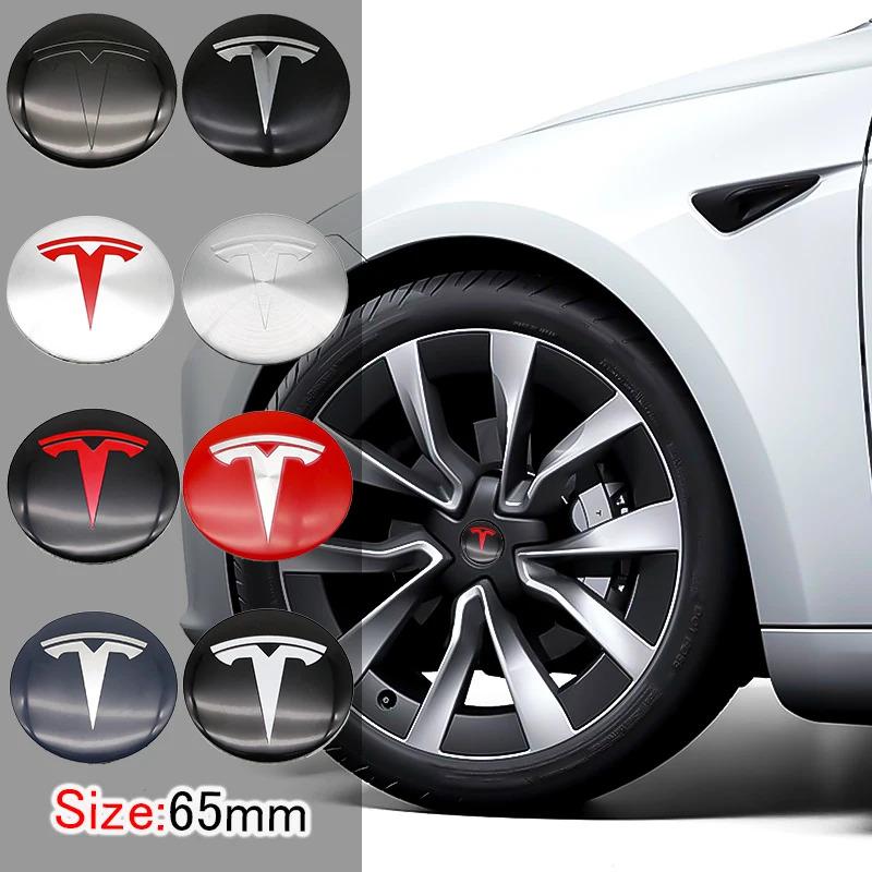 4Pc 65mm Car Wheel Hub Center Caps Emblem Stickers for Tesla Model 3 Y S X Roadster Hub Cap Center Cap Logo Sticker High Quality