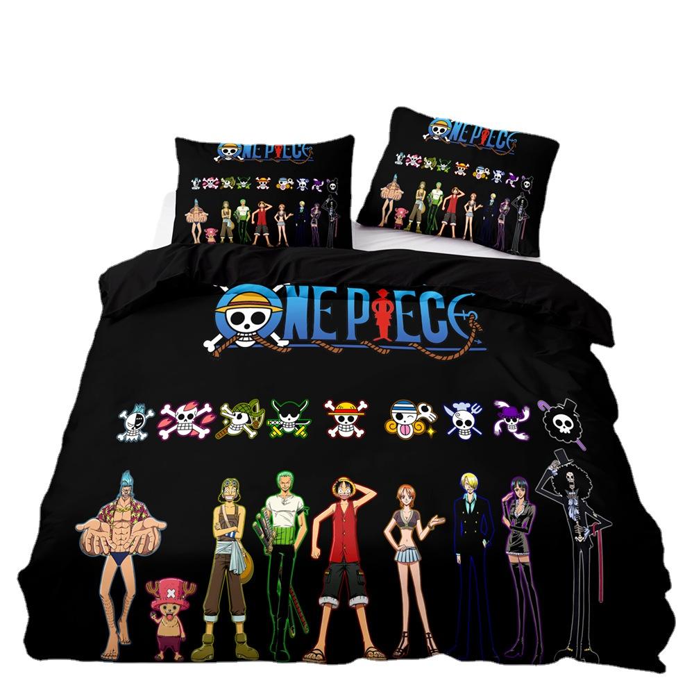 

One Pieces Bedding Set Monkey Ruffy Duvet Cover 3D Printing Quilt Cover Pillowcase Kids Boys Teenagers Gift Bedroom Decoration 135x200cm-2pcs