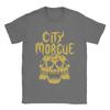 Three Head Skull City Morgue T Shirts Men's Cotton Awesome T-Shirt Crewneck Tees Short Sleeve Clothing Summer