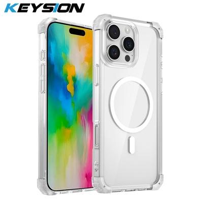 KEYSION Transparent Case for MagSafe for iPhone 16 Pro Max HD Clear TPU+PC Shockproof Phone Back Cover for iPhone 16 Plus