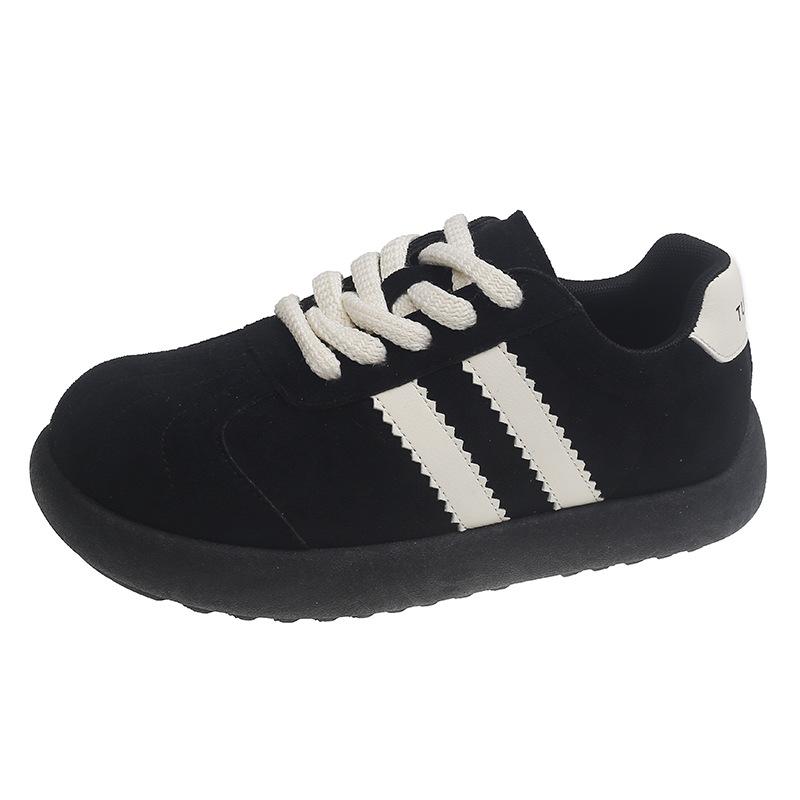 

Retro color matching platform women s new comfortable and lightweight round head lace-up casual sports board shoes 35 чёрный