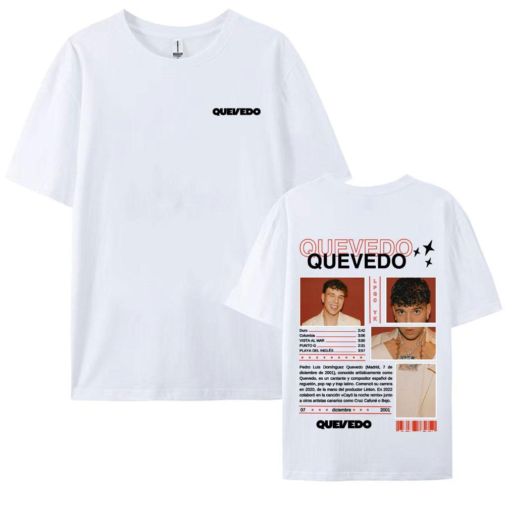 Rapper QUEVEDO Album 2025 Tour T Shirt Fashion Classic Hip Hop Streetwear T Shirts for Unisex Women Casual Cotton Oversized Tshirt