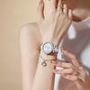 OLEVS Quartz Wristwatch Elegant Luxury Ceramics Strap Waterproof Auto Date Diamond Bezel Watch for Women