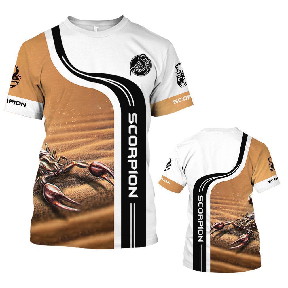 Summer Men s Women s 3D Scorpion Print Short Sleeved T-shirt Casual Fashion Fun Personalized T-shirt 6XL