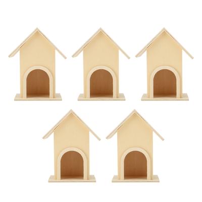 5Pcs Holz Vogelhaus Einzigartige DIY Vogel Feeder Käfig Handwerk Ornament Garten Terrasse Dekoration
