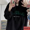 Padded Hooded Sweatshirt Female Autumn and Winter Loose Letter Printing Student Jacket Long-sleeved Tops Fashion Retro Versatile Sweatshirt