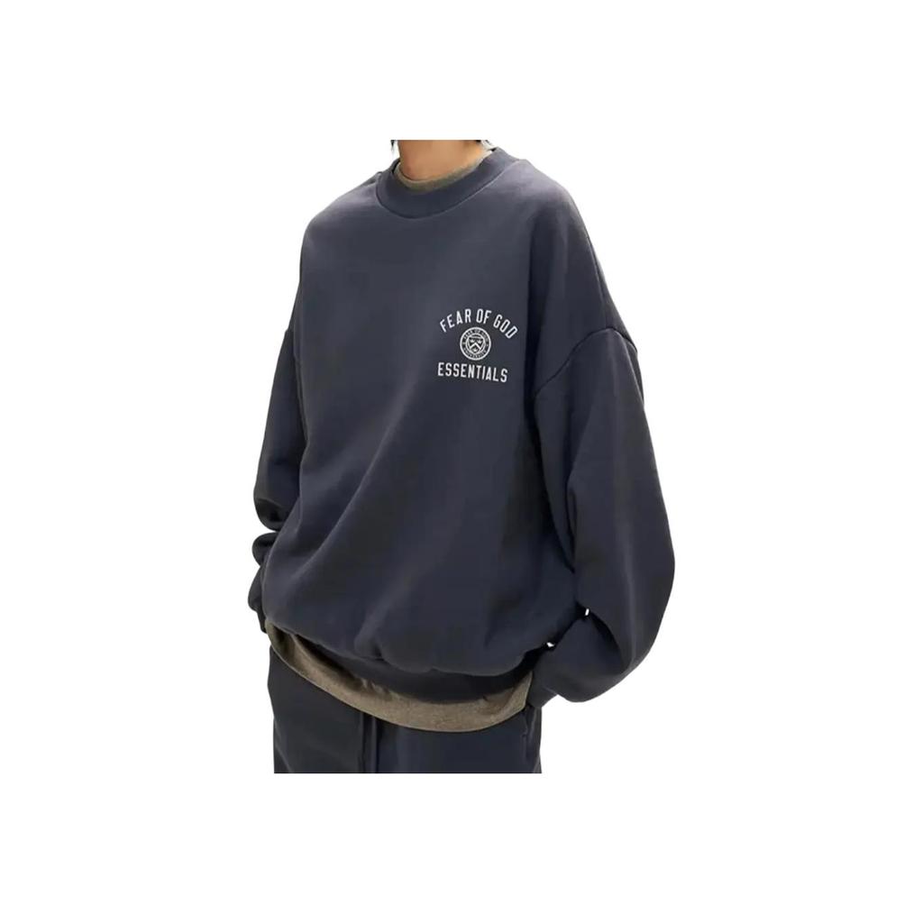 Fear of God Essentials Fleece Crewneck Marine Men Tops Blue 192HO246264F