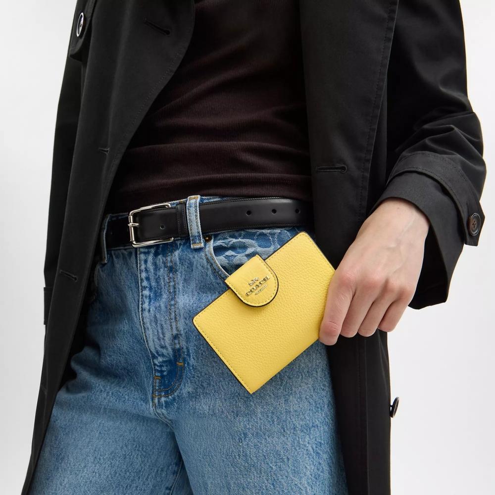 Coach Medium Corner Zip Wallet Dark Stone