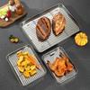 Edelstahl-Backblech mit herausnehmbarem Kühlgitter, antihaftbeschichtet, Grillpfanne, Ofenplatte, Brownie-Grillrost, Bratform