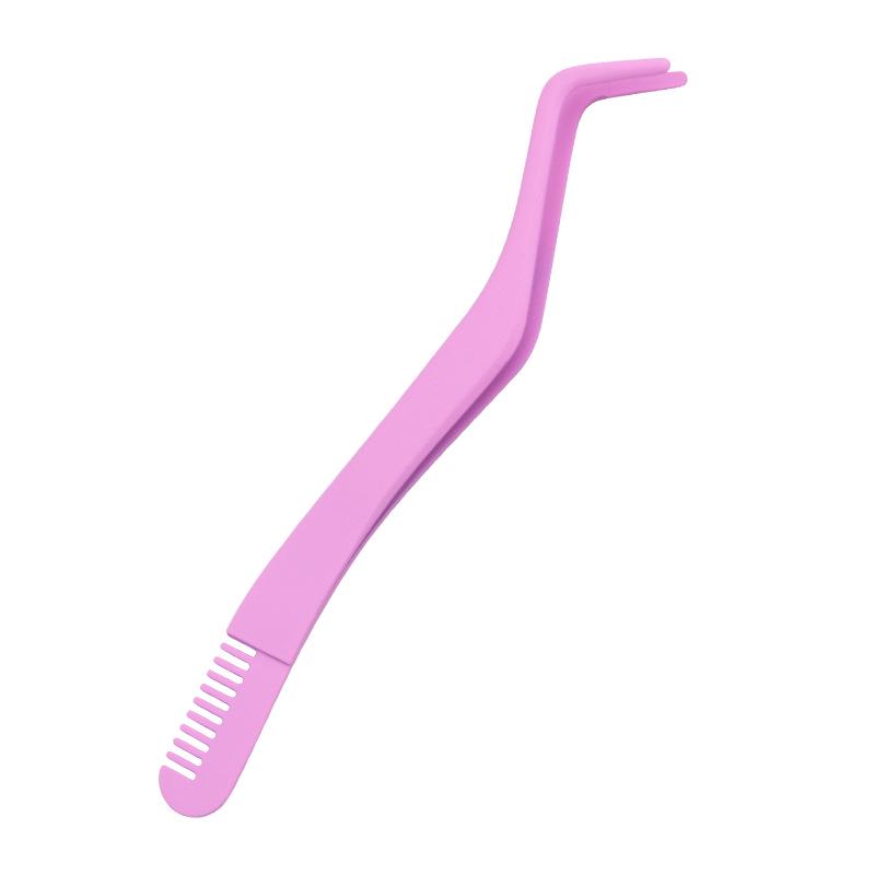 In-Stock Stainless Steel Eyelash Tweezers with Comb - New Model for Applying False Eyelashes