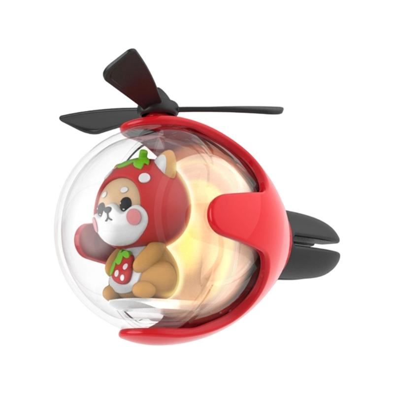 

Fun Cartoon Flying Ball Car Air Freshener Vent Clip With Rotating Propeller Long Lasting Fragrances For Automotive Use