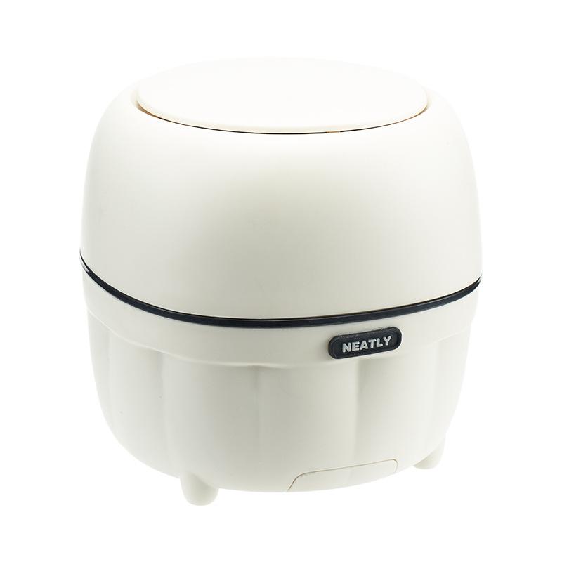 

Настольное мусорное ведро, Домашнее мини-ведро для хранения высокого класса, Мусорная корзина с пресс-крышкой, Офисный стол, Двойное внутреннее ведро 15*15*15 белый