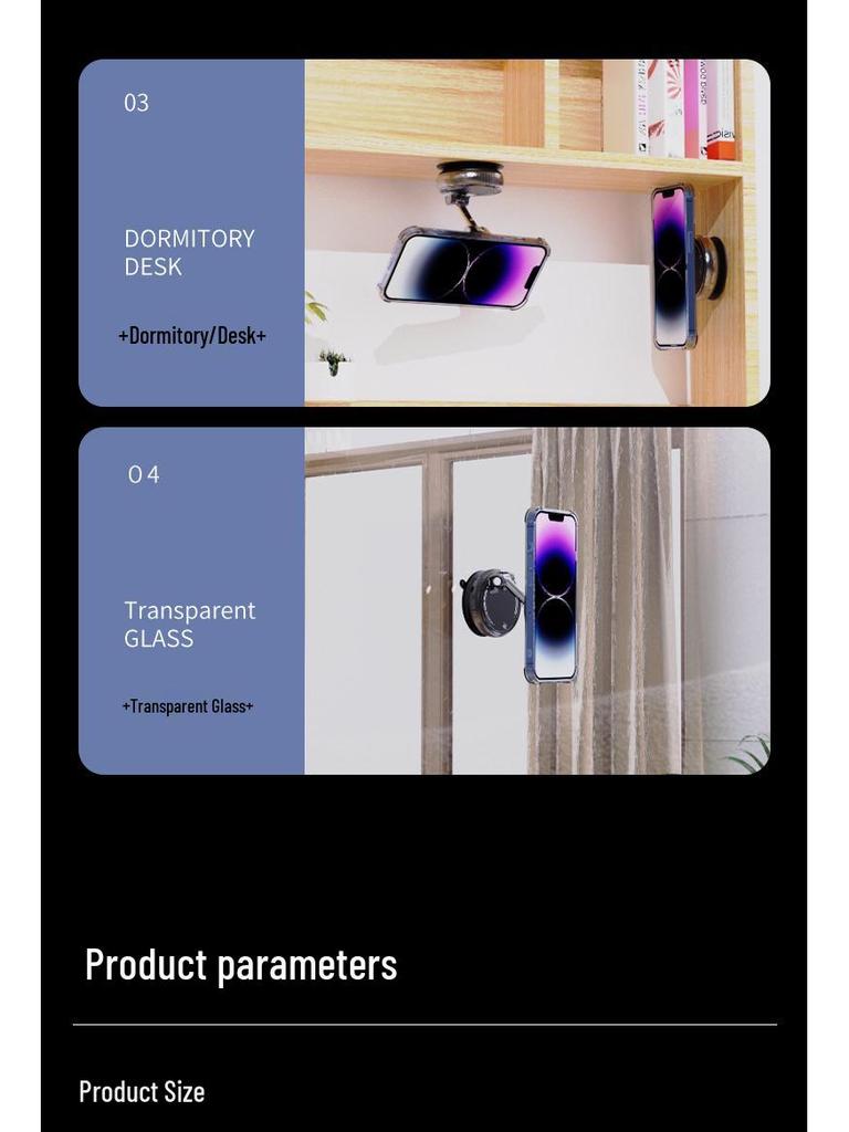 Foldable Magnetic Car Phone Holder with Suction Cup for Navigation