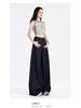 Women's Dark Blue Wide-Leg Jeans - 2025 Spring Petite Straight-Fit, Floor-Length Pants