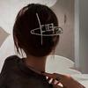 Ins Trendy Silver Metal Pin Grab Clip Women Fashionable Geometric Shark Clip Headband