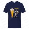 Fashion Men's T Shirt Skeleton Enjoying FRIDAY Beer Day Tees Funny Finally Friday for Drink Lover Male Clothes Short Sleeve Tops