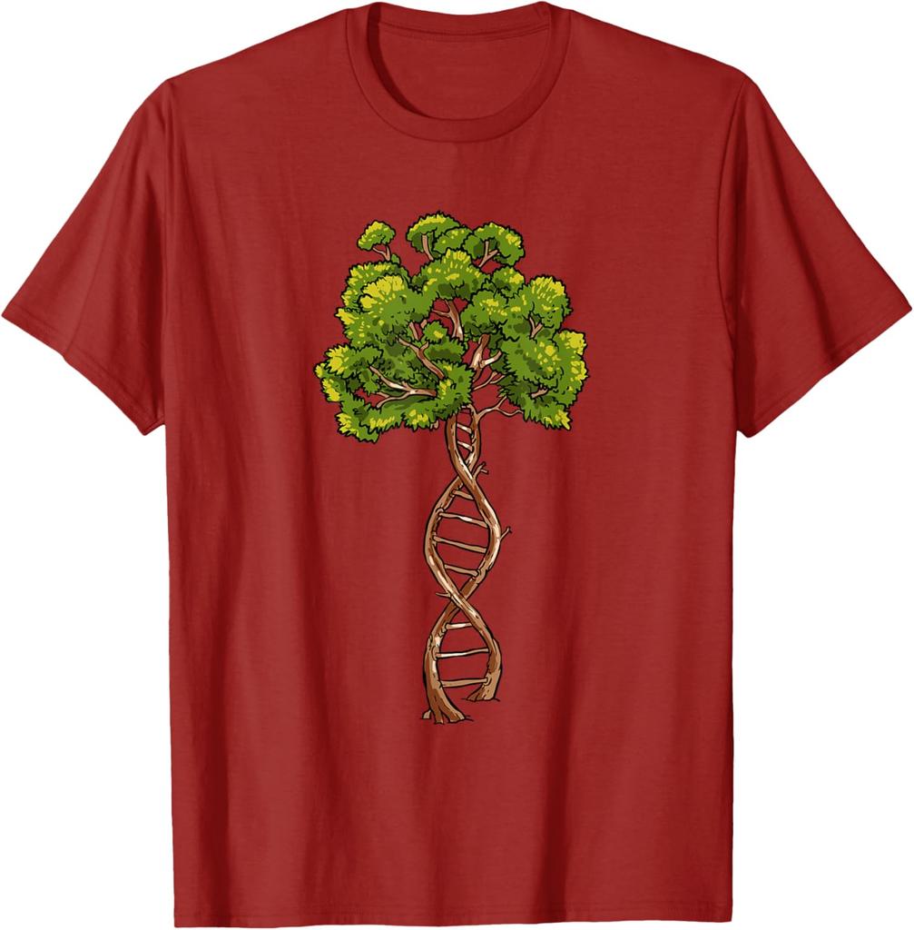 DNA Baum des Lebens Wissenschaft Genetik Biologie Liebhaber Grafik T-Shirt Kurzarm Lässig Rundhals T-Shirt