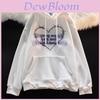 Streetwear Hoodie For Women With Letter Print Polyester Long Sleeve Casual Sweater
