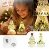 Glowing Christmas Tree Light with Brushed, Battery Operated Button Cell Decorative Lamp for