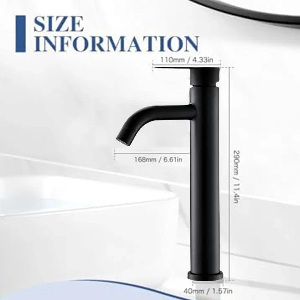 1 Set Bathroom Tap And 2 Water Pipe Matte Black Bathroom Mixer Tap Stylish Easy-To Install Bathroom Tap Home Replacement Faucet
