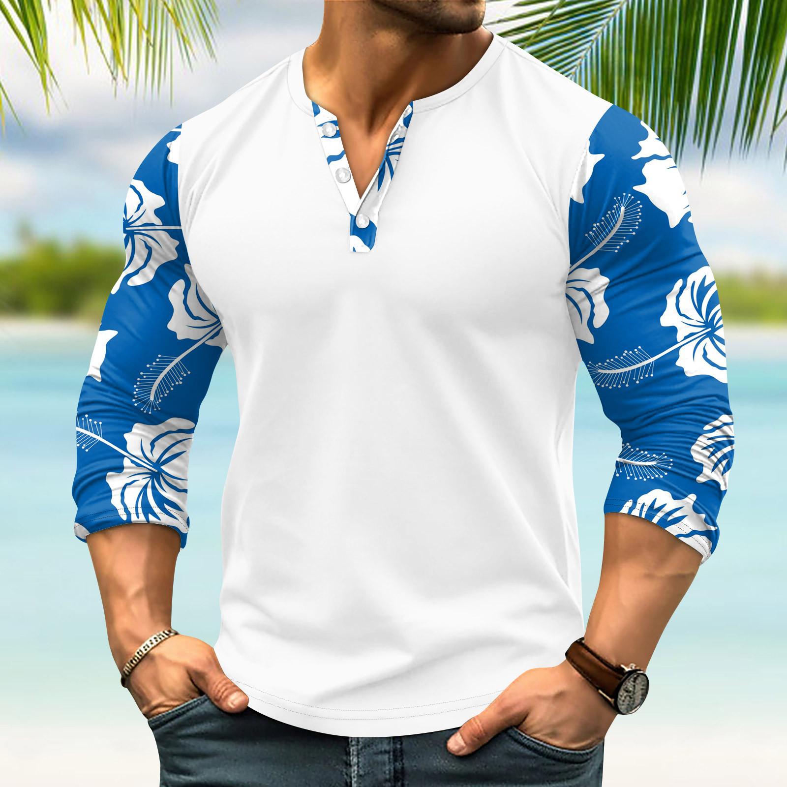 

Мужская уличная винтажная модная спортивная футболка с v-образным вырезом и длинным рукавом M синий