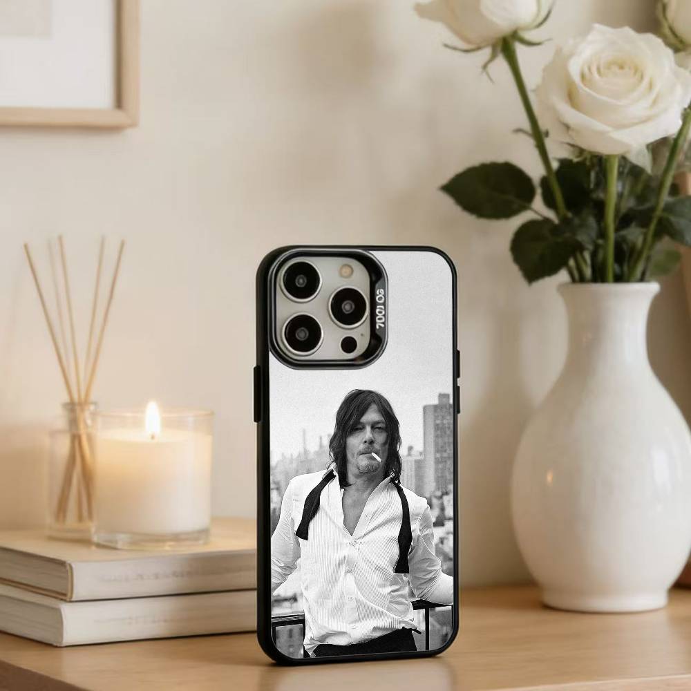 N-Norman R-Reedus  Wallpaper Phone Case For iPhone 16,15,14,13,12,17,Pro,MAX Black Matte Shockproof Cover