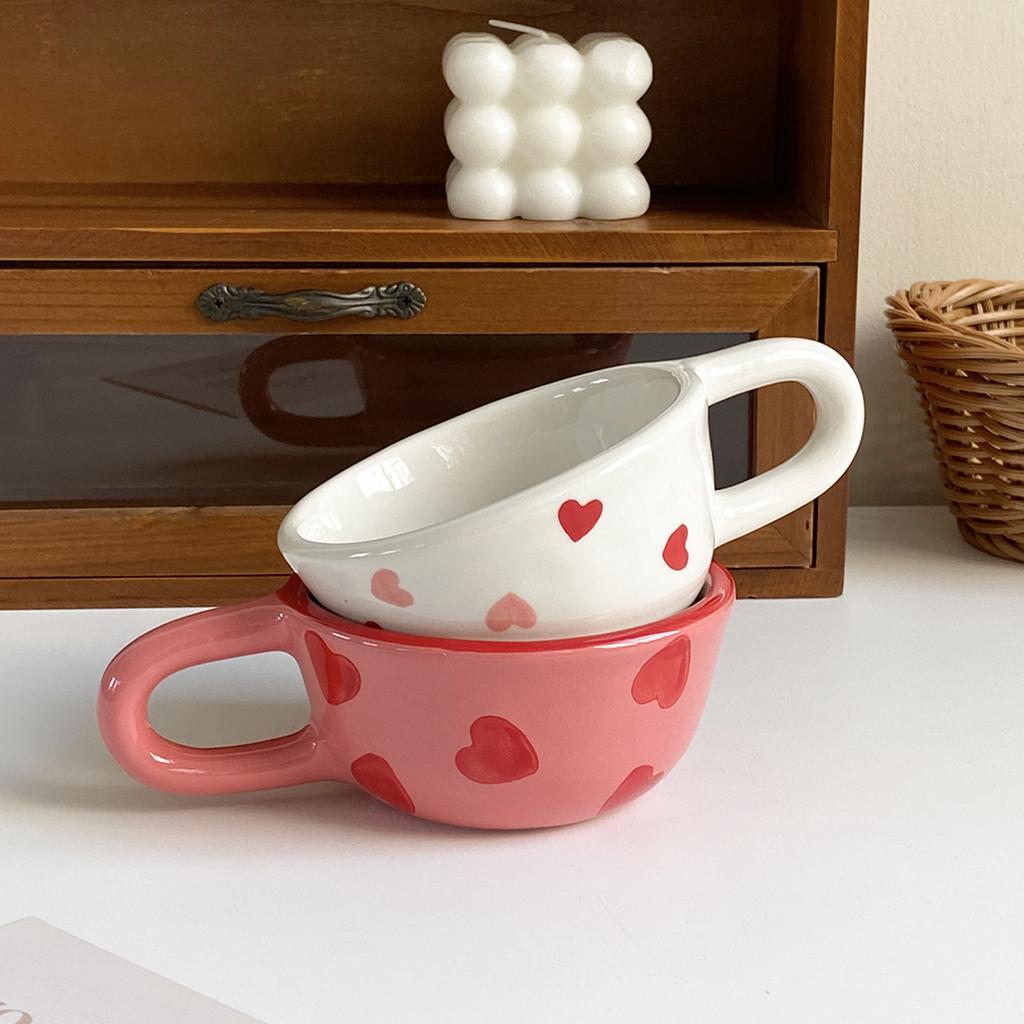 1Pc Love Ceramic Pair Cup, Creative Hand-Painted Ceramic Love Mug, Suitable for Home Decoration, Home Drinking Water