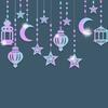 6Pcs Eid Mubarak Islamic Muslims Party Supplies Glittering Banners Star Moon Hanging Ornaments Ramadans Festival Decors