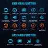 OBD2 + GPS Head Up Display Car HUD Windshield Projector Smart Digital Gauge KMH MPH Speedometer Engine RPM Instant Voltage Meter