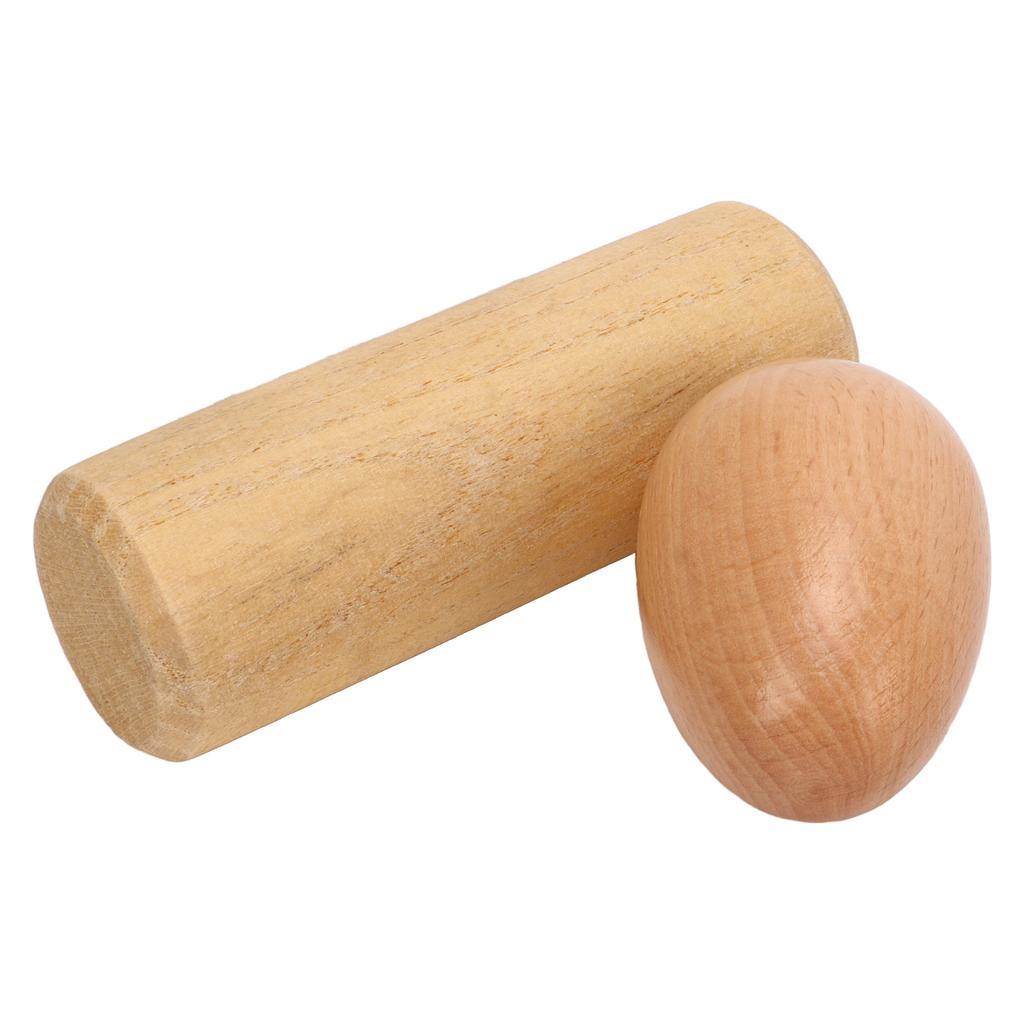 2KS Dřevěné vajíčko chrastítko Přírodní Bezpečné Hudební Ruční Perkusní Nástrojová Sada pro Děti